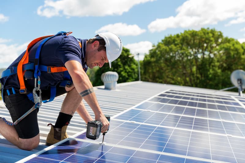 Solar installer with drill